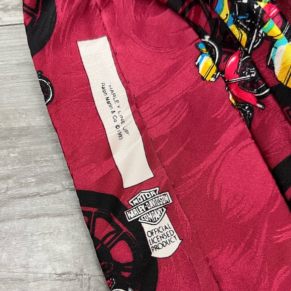 Ralph Marlin Harley Davidson Lineup Motorcycle Pattern Tie - Picture 4 of 5